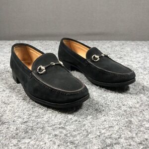 Gravati Loafers Mens 8 M Black Suede Horsebit Slip On Handmade Italy Luxury